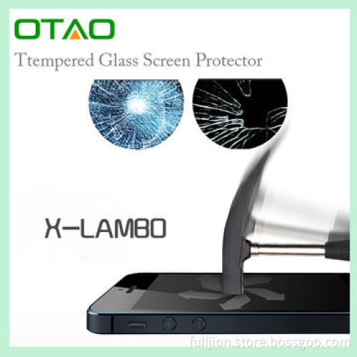Blue color tempered-glass screen protector for iPhone 5, 0.3mm curved edge